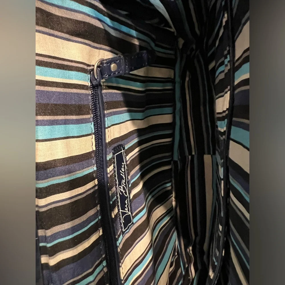 Vera Bradley quilted navy blue handbag